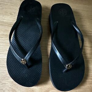 Tory Burch Women's Thin Wedge Logo Flip-Flops